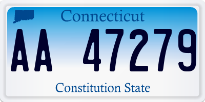 CT license plate AA47279