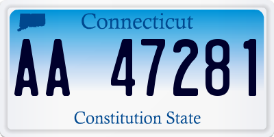 CT license plate AA47281