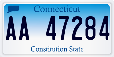 CT license plate AA47284