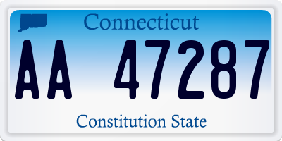 CT license plate AA47287