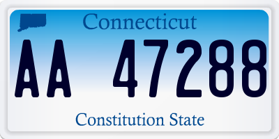 CT license plate AA47288