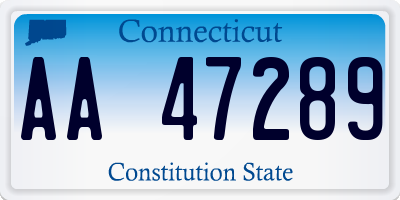 CT license plate AA47289