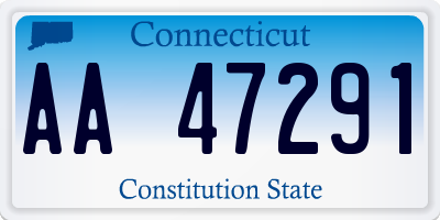 CT license plate AA47291