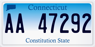 CT license plate AA47292