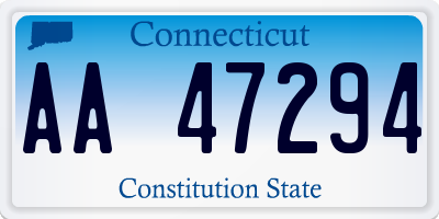 CT license plate AA47294