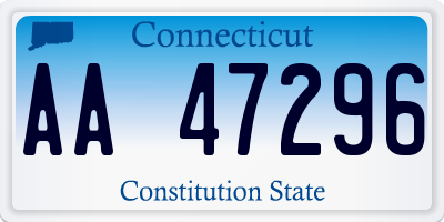 CT license plate AA47296