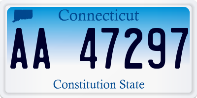 CT license plate AA47297