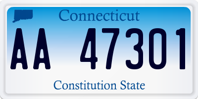 CT license plate AA47301