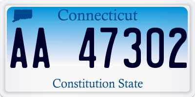 CT license plate AA47302