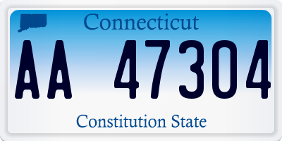 CT license plate AA47304