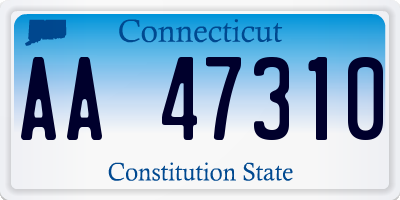 CT license plate AA47310