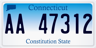 CT license plate AA47312