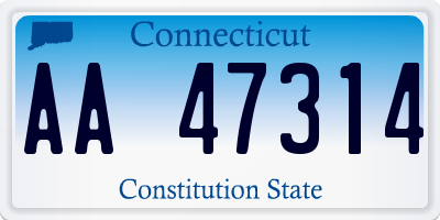 CT license plate AA47314