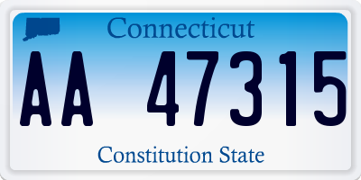 CT license plate AA47315