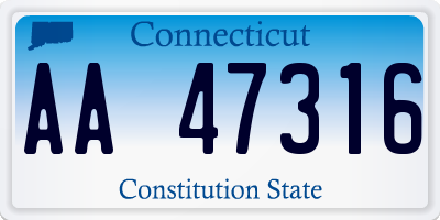 CT license plate AA47316