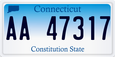 CT license plate AA47317