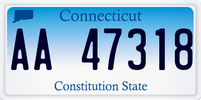 CT license plate AA47318