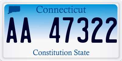 CT license plate AA47322