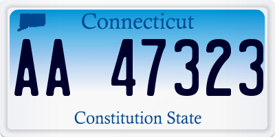 CT license plate AA47323