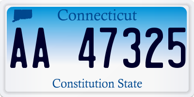 CT license plate AA47325