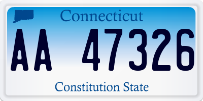 CT license plate AA47326