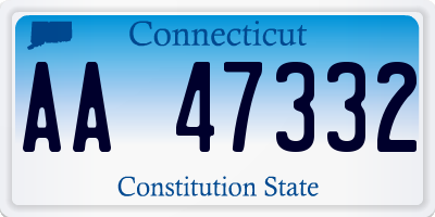 CT license plate AA47332