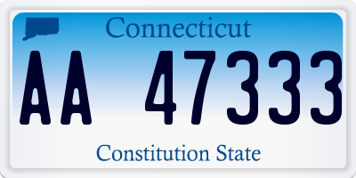 CT license plate AA47333