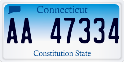 CT license plate AA47334