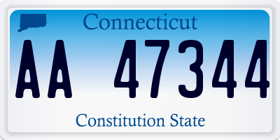 CT license plate AA47344