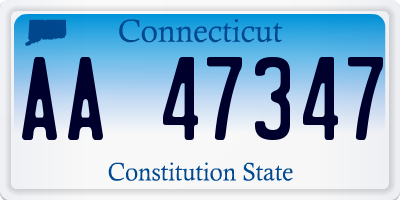 CT license plate AA47347