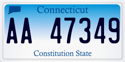 CT license plate AA47349