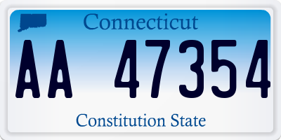 CT license plate AA47354