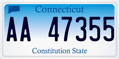 CT license plate AA47355