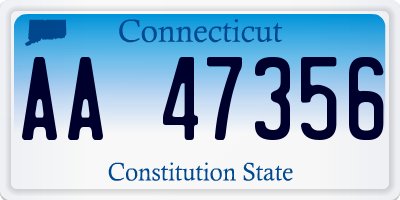 CT license plate AA47356