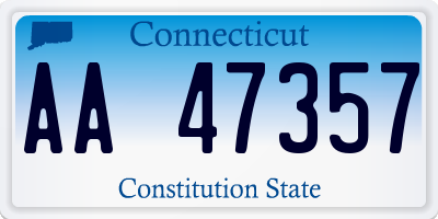 CT license plate AA47357