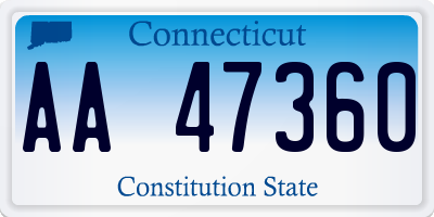 CT license plate AA47360