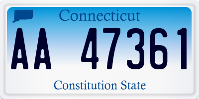 CT license plate AA47361