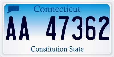 CT license plate AA47362