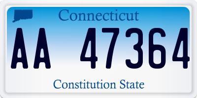 CT license plate AA47364