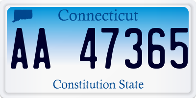 CT license plate AA47365