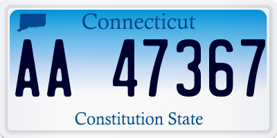 CT license plate AA47367