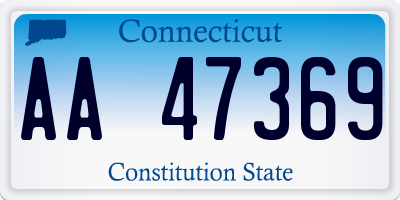 CT license plate AA47369