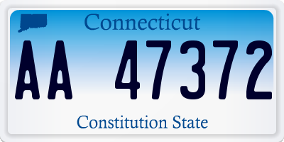 CT license plate AA47372