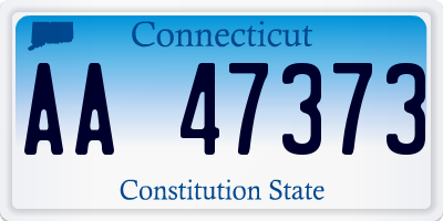 CT license plate AA47373