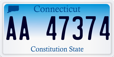 CT license plate AA47374