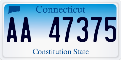 CT license plate AA47375