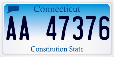 CT license plate AA47376