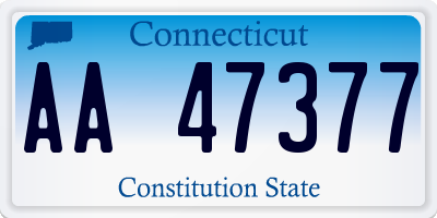 CT license plate AA47377