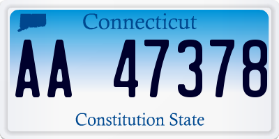 CT license plate AA47378