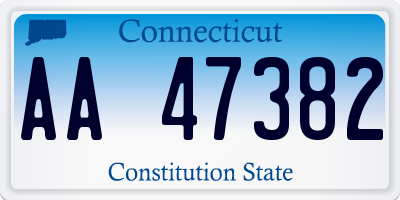 CT license plate AA47382